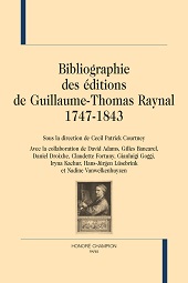 eBook, Bibliographie des éditions de Guillaume-Thomas Raynal, 1747-1843, Honoré Champion editeur