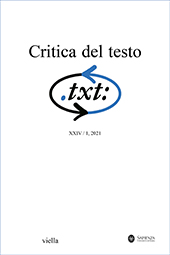 Issue, Critica del testo : XXIV, 1, 2021, Viella