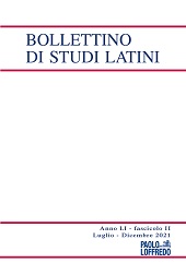 Fascicolo, Bollettino di studi latini : LI, 2, 2021, Paolo Loffredo iniziative editoriali