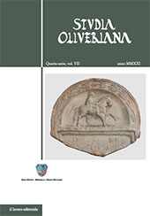 Issue, Studia Oliveriana : quarta serie VII, 2021, Il lavoro editoriale