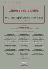 Heft, Ciberspazio e diritto : rivista internazionale di informatica giuridica : 22, 2, 2021, Enrico Mucchi Editore