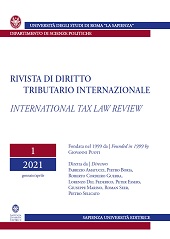 Fascicolo, Rivista di diritto tributario internazionale = International Tax Law Review : 1, 2021, CSA - Casa Editrice Università La Sapienza