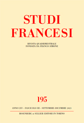 Heft, Studi francesi : 195, 3, 2021, Rosenberg & Sellier