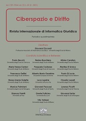 Fascicule, Ciberspazio e diritto : rivista internazionale di informatica giuridica : 22, 3, 2021, Enrico Mucchi Editore