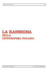 Fascicule, La rassegna della letteratura italiana : 125, 2, 2021, Le Lettere