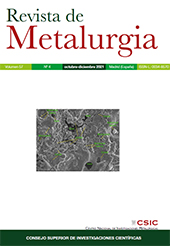 Heft, Revista de metalurgia : 57, 4, 2021, CSIC, Consejo Superior de Investigaciones Científicas