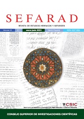 Fascicolo, Sefarad : revista de estudios hebraicos y sefardíes : 81, 1, 2021, CSIC, Consejo Superior de Investigaciones Científicas