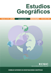 Fascículo, Estudios geográficos : LXXXII, 290, 1, 2021, CSIC, Consejo Superior de Investigaciones Científicas