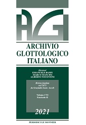 Fascicule, Archivio glottologico italiano : CVI, 2, 2021, Le Monnier