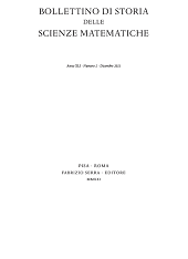Fascicule, Bollettino di storia delle scienze matematiche : XLI, 2, 2021, Fabrizio Serra