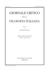 Fascicule, Giornale critico della filosofia italiana : C, 3, 2021, Le Lettere