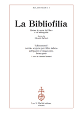 Fascicule, La bibliofilia : rivista di storia del libro e di bibliografia : CXXIII, 1, 2021, L.S. Olschki