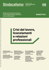 Issue, Sindacalismo : rivista di studi sull'innovazione e sulla rappresentanza del lavoro nella società globale : nuova serie : 46, 2, 2021, Rubbettino