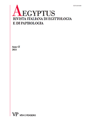 Fascicule, Aegyptus : rivista italiana di egittologia e papirologia : CI, 2021, Vita e Pensiero