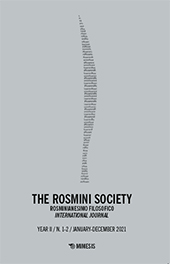 Issue, The Rosmini society : rosminianesimo filosofico : II, 1/2, 2021, Mimesis