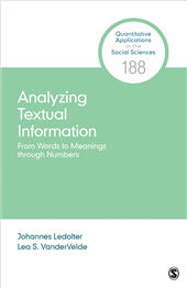 E-book, Analyzing textual information : from words to meanings through numbers, SAGE Publications Ltd