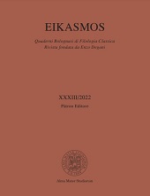 Fascículo, Eikasmos : quaderni bolognesi di filologia classica : XXXIII, 2022, Patron