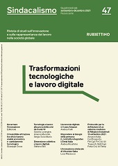 Artículo, Tecnologia e lavoro in Italia alla prova della crisi da Covid-19, Rubbettino