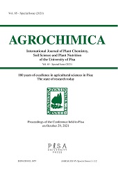 Fascicule, Agrochimica : International Journal of Plant Chemistry, Soil Science and Plant Nutrition of the University of Pisa : 65, 4, special issue, 2021, Pisa University Press