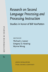 E-book, Research on Second Language Processing and Processing Instruction, John Benjamins Publishing Company