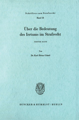 eBook, Über die Bedeutung des Irrtums im Strafrecht., Duncker & Humblot