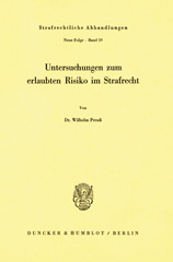 eBook, Untersuchungen zum erlaubten Risiko im Strafrecht., Duncker & Humblot