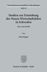 E-book, Studien zur Entstehung der Neuen Wirtschaftslehre in Schweden. : Eine Anti-Kritik., Duncker & Humblot