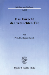 eBook, Das Unrecht der versuchten Tat., Duncker & Humblot