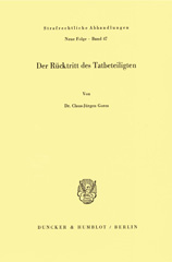 eBook, Der Rücktritt des Tatbeteiligten., Duncker & Humblot