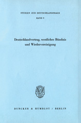 E-book, Deutschlandvertrag, westliches Bündnis und Wiedervereinigung, Duncker & Humblot