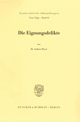 eBook, Die Eignungsdelikte., Duncker & Humblot