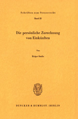 E-book, Die persönliche Zurechnung von Einkünften., Duncker & Humblot