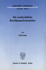 eBook, Die strafrechtliche Beteiligungsformenlehre., Duncker & Humblot