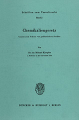 E-book, Chemikaliengesetz. : Gesetz zum Schutz vor gefährlichen Stoffen., Duncker & Humblot