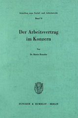E-book, Der Arbeitsvertrag im Konzern., Duncker & Humblot
