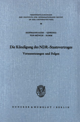 E-book, Die Kündigung des NDR Staatsvertrages. : Voraussetzungen und Folgen., Duncker & Humblot