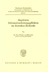 E-book, Abgeleitete Informationsleistungspflichten im deutschen Zivilrecht., Winkler von Mohrenfels, Peter, Duncker & Humblot