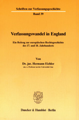 E-book, Verfassungswandel in England. : Ein Beitrag zur europäischen Rechtsgeschichte des 17. und 18. Jahrhunderts., Duncker & Humblot