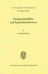 E-book, Zueignungsdelikte und Eigentümerinteresse., Duncker & Humblot