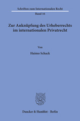 E-book, Zur Anknüpfung des Urheberrechts im internationalen Privatrecht., Duncker & Humblot