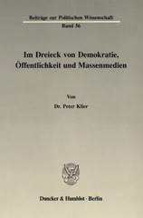 E-book, Im Dreieck von Demokratie, Öffentlichkeit und Massenmedien., Duncker & Humblot