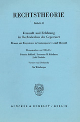 E-book, Vernunft und Erfahrung im Rechtsdenken der Gegenwart - Reason and Experience in Contemporary Legal Thought. : Vorwort von - Preface by Ota Weinberger., Duncker & Humblot