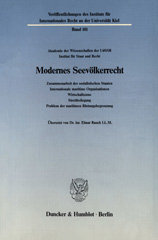 eBook, Modernes Seevölkerrecht. : Zusammenarbeit der sozialistischen Staaten, internationale maritime Organisationen, Wirtschaftszonen, Streitbeilegung, Problem der maritimen Rüstungsbegrenzung. (Akademie der Wissenschaften der UdSSR, Institut für Staat und Recht). Übers. von Elmar Rau., Duncker & Humblot