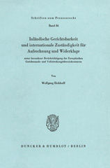 E-book, Inländische Gerichtsbarkeit und internationale Zuständigkeit für Aufrechnung und Widerklage : unter besonderer Berücksichtigung des Europäischen Gerichtsstands- und Vollstreckungsübereinkommens., Duncker & Humblot