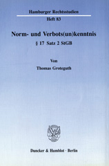 eBook, Norm- und Verbots(un)kenntnis 17 Satz 2 StGB., Duncker & Humblot
