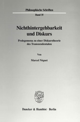 E-book, Nichthintergehbarkeit und Diskurs. : Prolegomena zu einer Diskurstheorie des Transzendentalen., Niquet, Marcel, Duncker & Humblot