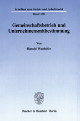 E-book, Gemeinschaftsbetrieb und Unternehmensmitbestimmung., Duncker & Humblot