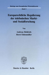 E-book, Europarechtliche Regulierung der telefonischen Markt- und Sozialforschung., Duncker & Humblot