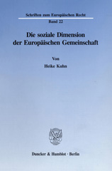 E-book, Die soziale Dimension der Europäischen Gemeinschaft., Duncker & Humblot