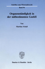 E-book, Organzuständigkeit in der mitbestimmten GmbH., Duncker & Humblot